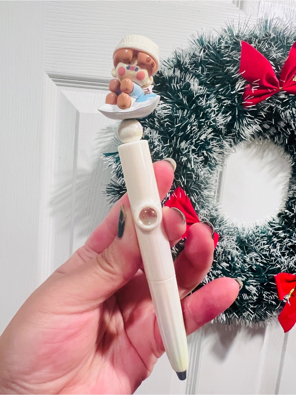 Cute Beaded Pen With Authentic “PINOJELLY “ Bean